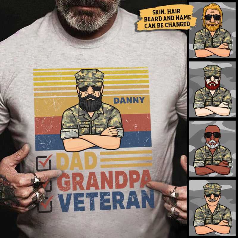 Dad, Grandpa, Veteran - Gift For 4th Of July - Personalized Unisex T-Shirt