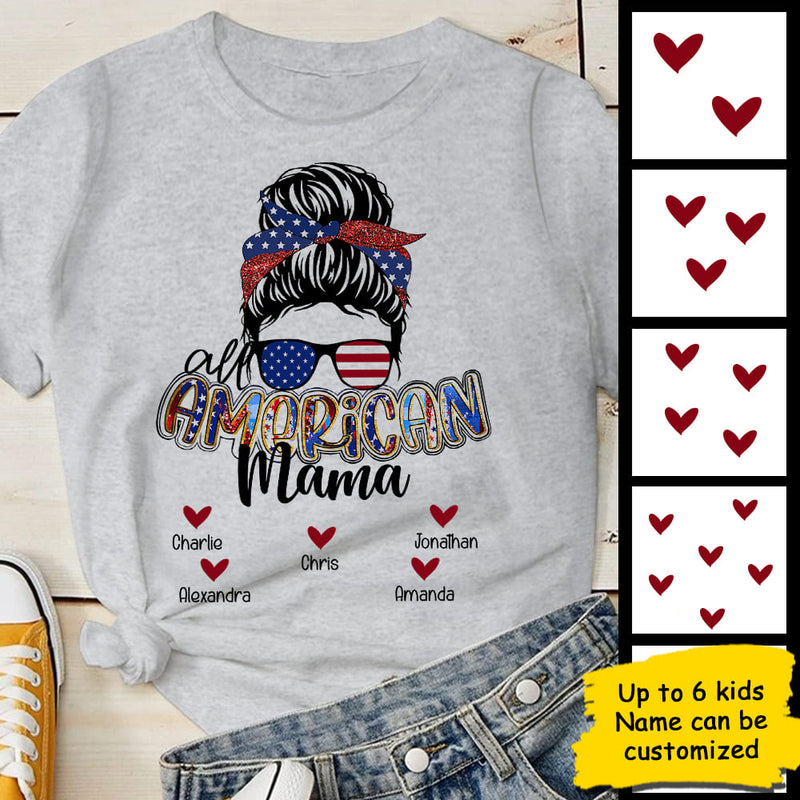All American Mom - Gift For 4th Of July - Personalized Unisex T-Shirt
