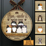 Custom Name Cat Lover Welcome Gifts - Personalized Wood Sign
