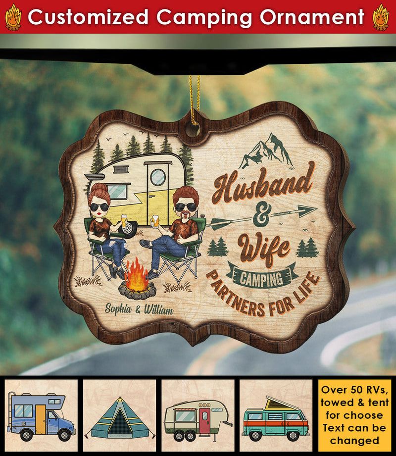 The Best Memories Are Made Around The Campfire - Gift For Camping Couples, Personalized Custom Benelux Shaped Wood Christmas Ornament