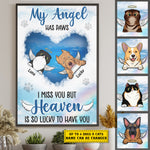 My Angel Has Paws - Heaven Is So Lucky To Have You - Personalized Vertical Poster