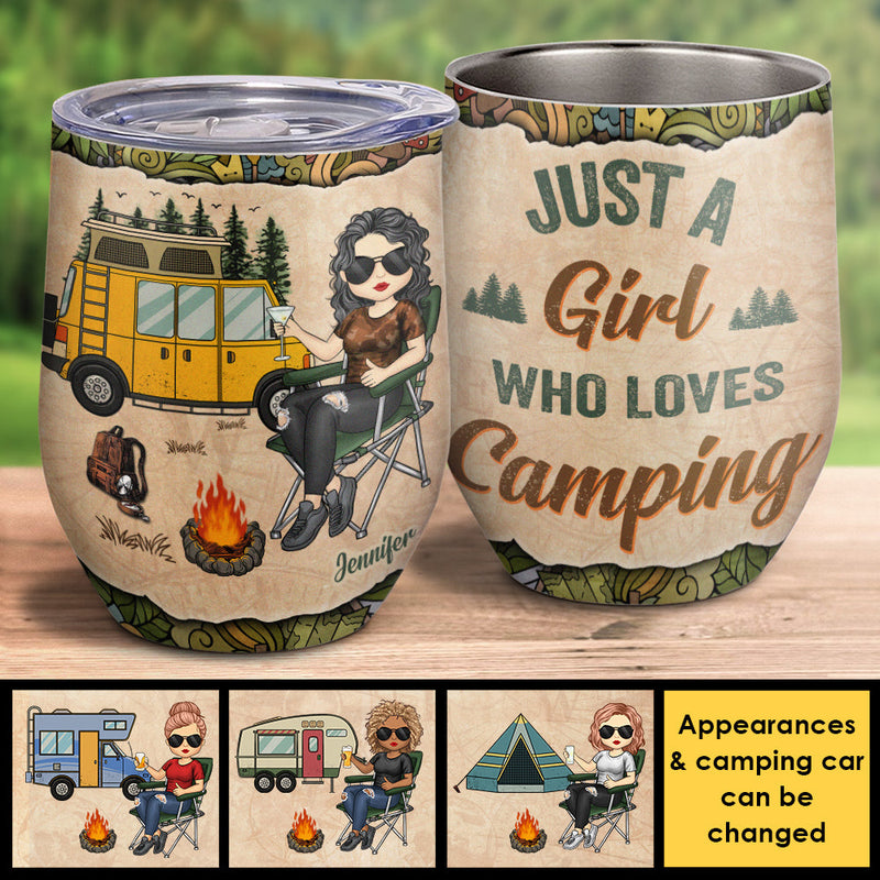 I Tried To Be A Good Girl But Then The Bonfire Was Lit And There Was Wine - Personalized Wine Tumbler