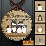Custom Name Cat Welcome Gifts for Cat Lovers - Personalized Wood Sign