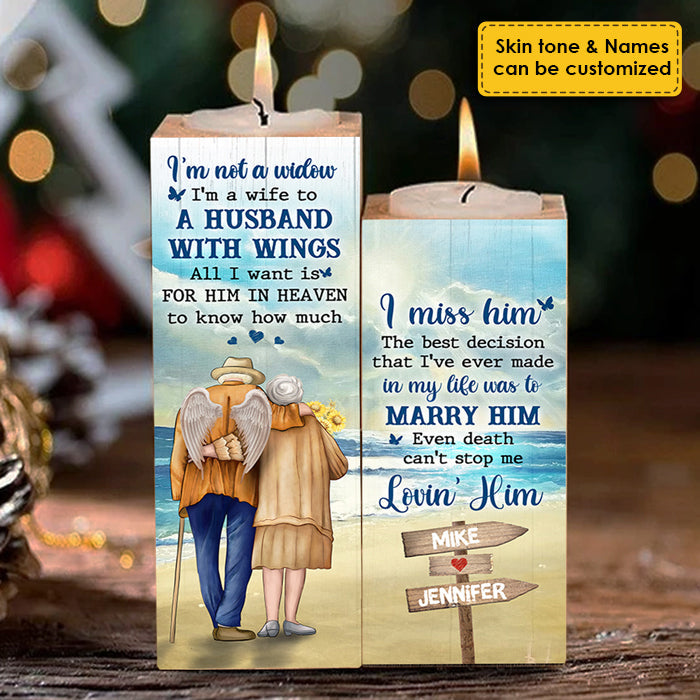 The Best Decision That I've Ever Made In My Life Was To Marry My Husband - Gift For Couples, Personalized Candle Holder