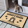 Personalisiert Willkommen bei Katze Haus German - Funny Personalized Cat Decorative Mat