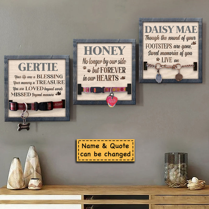 No Longer In Ourside - Memorial Personalized Custom Pet Loss Sign, Collar Frame - Sympathy Gift, Gift For Pet Owners, Pet Lovers
