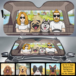 Road Trip Together With Dogs - Personalized Auto Sunshade - Gift For Couples, Husband Wife