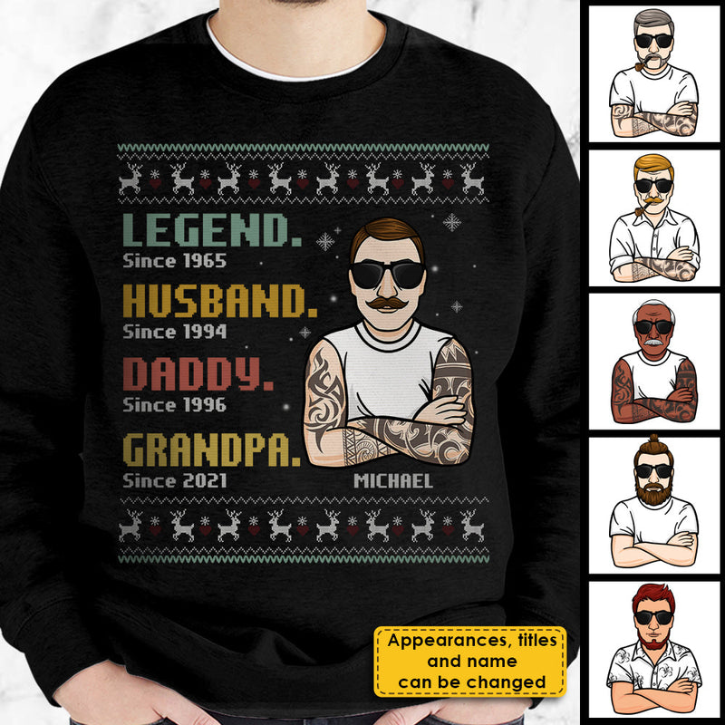 Legend Husband Daddy Grandpa  - Personalized T-shirt, Hoodie, Unisex Sweatshirt