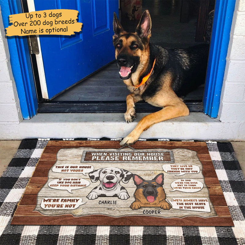 Dogs' Rules When Visiting Our House - Personalized Decorative Mat