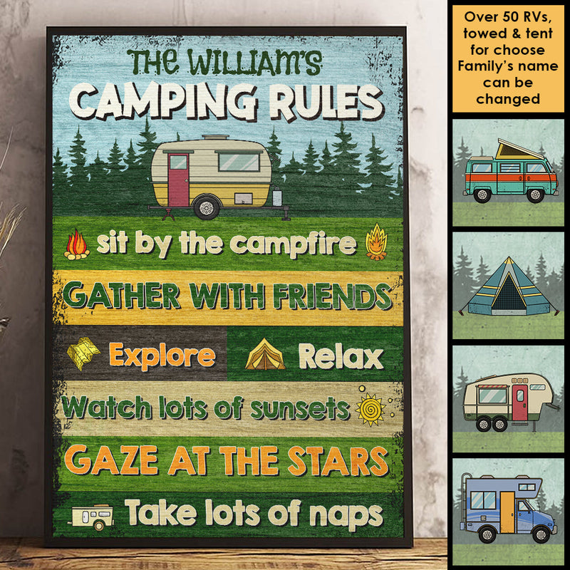 Sit By The Campfire Explore & Relax Watch Lots Of Sunsets - Personalized Vertical Poster