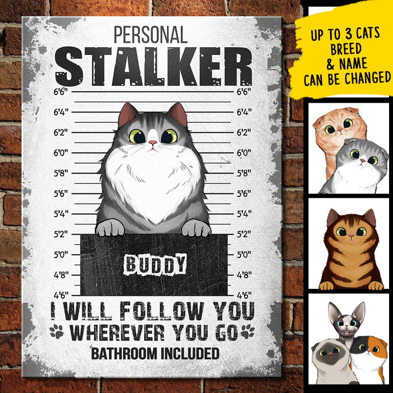 I Will Follow You Wherever You Go - Funny Personalized Cat Metal Sign