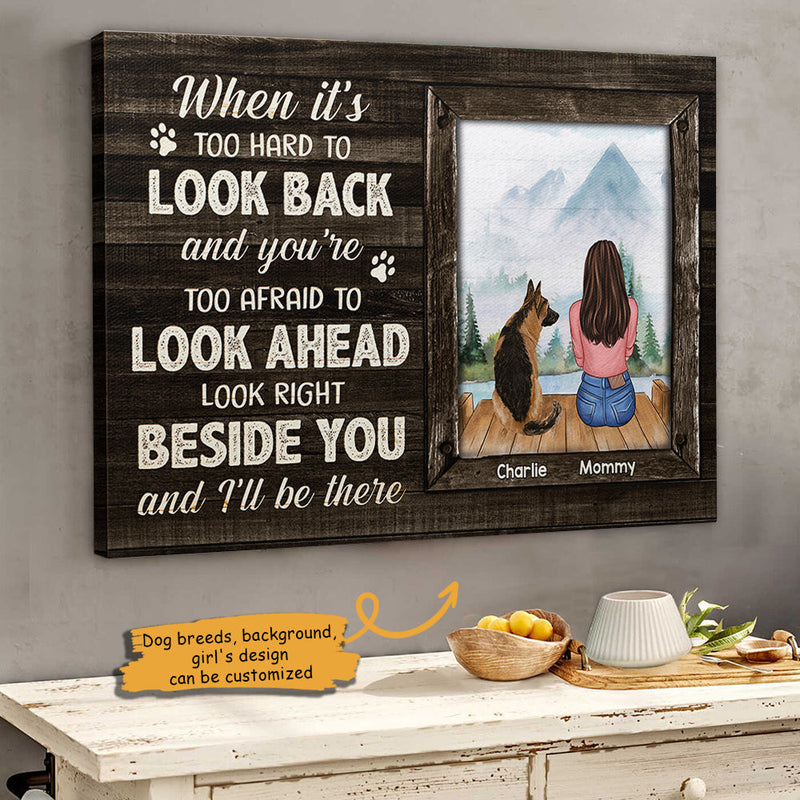 Look Right Beside You And We'll Be There - Personalized Horizontal Canvas