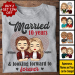 Married And Looking Forward To Forever - Personalized Unisex T-shirt - Gift For Couples, Husband Wife