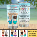 Custom Name Bestie Shark Gifts for Women - Personalized Tumbler