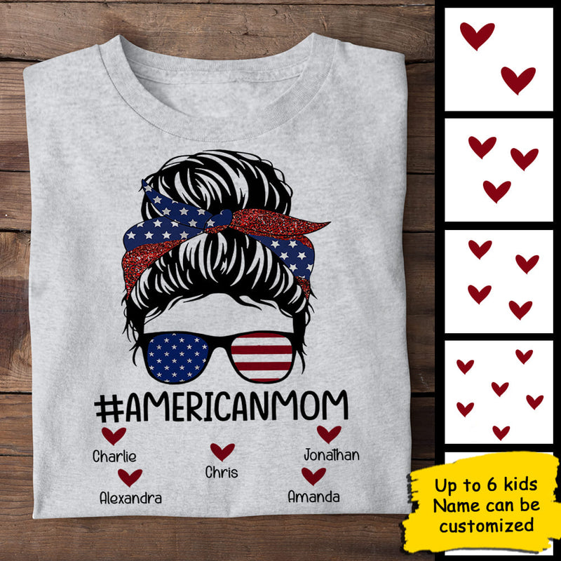 American Mom - Gift For 4th Of July - Personalized Unisex T-Shirt