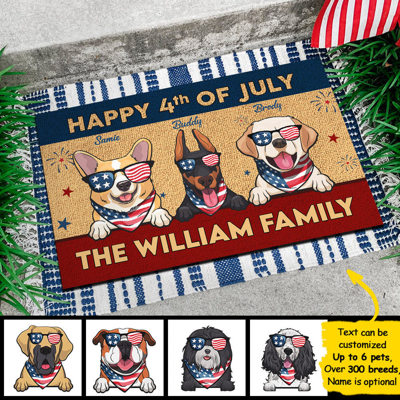 Happy American Independence Day - 4th Of July - Funny Personalized Pet Decorative Mat (Cat & Dog)