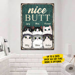 Funny Cat Bathroom Decor - Metal Sign