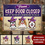 Funny Halloween Dog Door Sign for Dog Lovers - Metal Sign