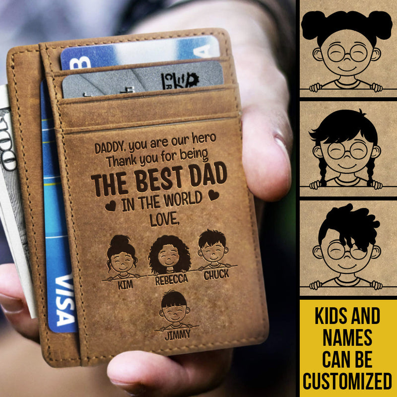 The Best Dad In The World - Personalized Card Wallet - Gift For Dad