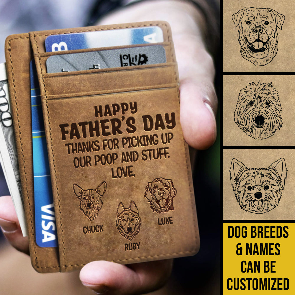 Happy Father's Day Dog Dad - Personalized Card Wallet - Gift For Dad, Gift For Father's Day