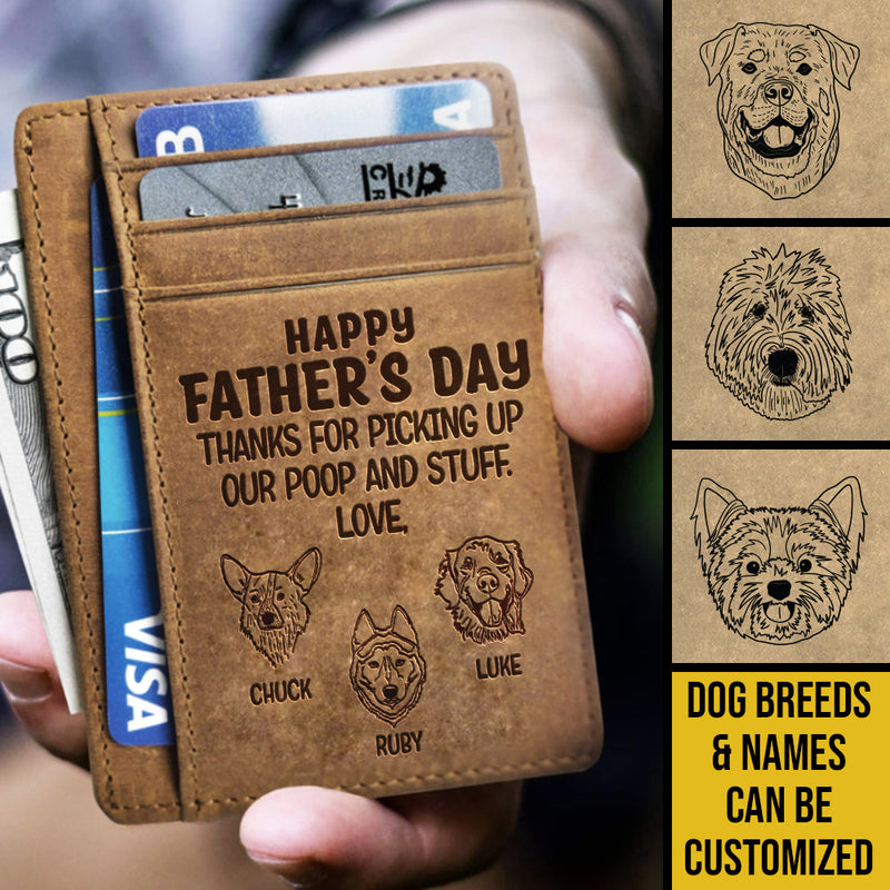 Happy Father's Day Dog Dad - Personalized Card Wallet - Gift For Dad, Gift For Father's Day