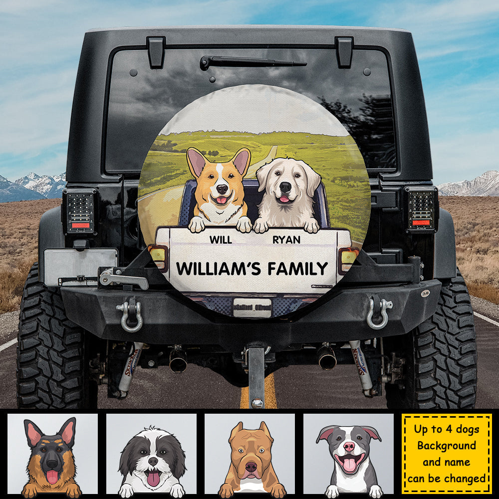 Peeking Out The Window - Personalized Dog Spare Tire Cover.