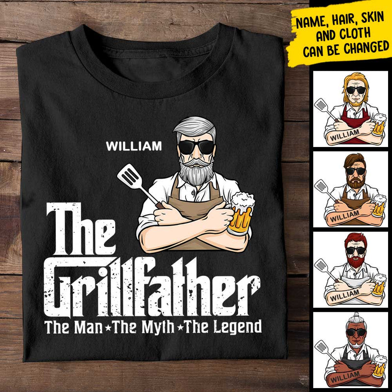 The Grillfather - Gift For Dad - Personalized Unisex T-Shirt