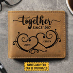 Together Since - Personalized Bifold Wallet - Gift For Couples, Husband Wife