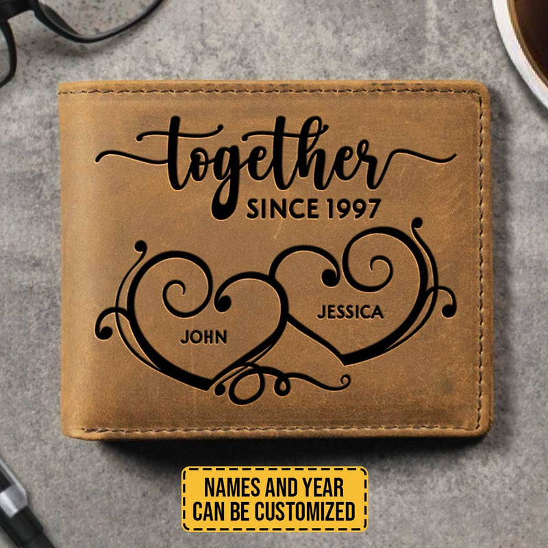 Together Since - Personalized Bifold Wallet - Gift For Couples, Husband Wife