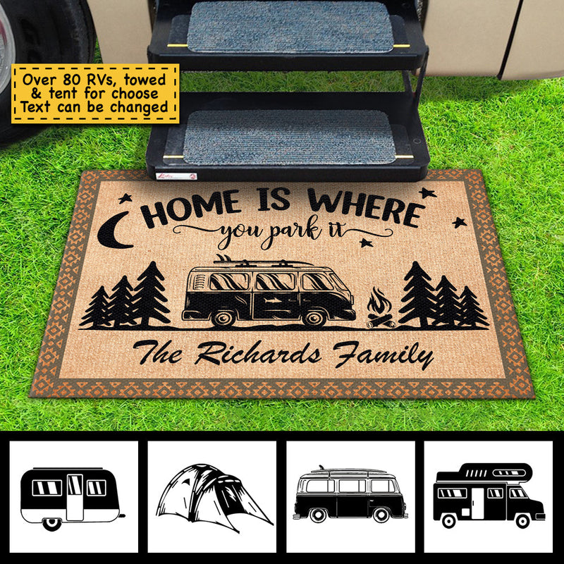 Home Is Where You Park It - Personalized Decorative Mat