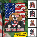 Custom Dog Breed Patriotic Dog House Decor - Personalized Flag