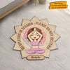 Yoga Now Wine Later - Personalized Shaped Decorative Mat - Gift For Yoga Lovers