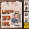 Legend Wife Mama Since Year - Gift For Mom, Personalized Unisex All-Over Printed T-Shirt