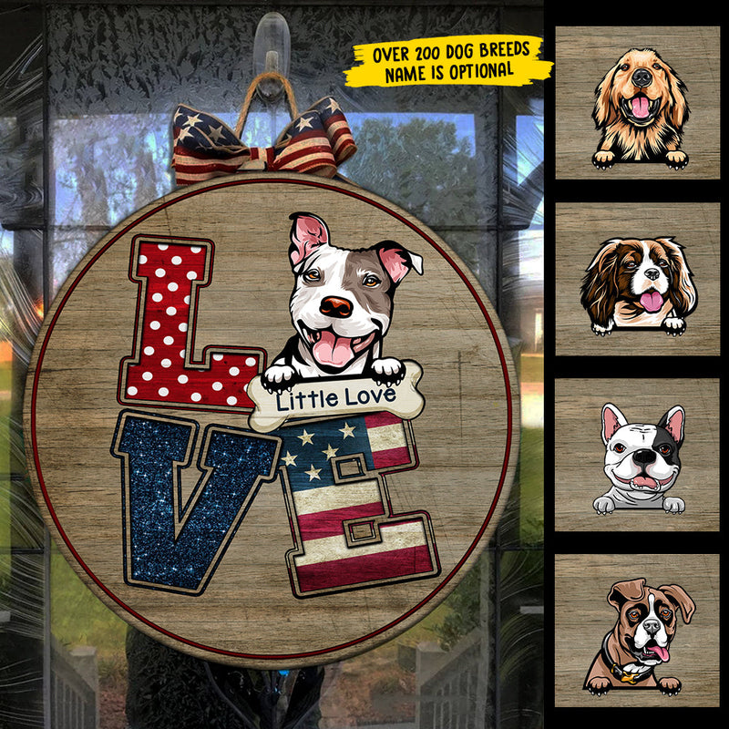 American Love - Funny Personalized Dog Door Sign