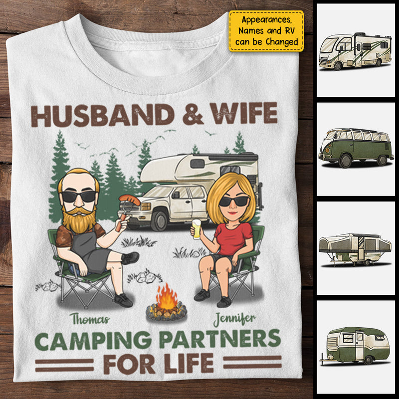 Camping Partners For Life - Personalized Unisex T-shirt, Hoodie - Gift For Couples, Gift For Camping Lovers