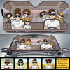 Happy Family Road Trip - Personalized Auto Sunshade - Gift For Couples, Husband Wife