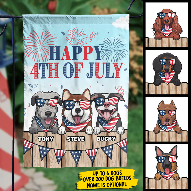 Happy Independence Day For Dog Lovers - 4th Of July Decoration - Personalized Dog Flag