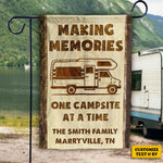 Making Memories Campsite At A Time - Personalized Flag - Gift For Camping Lovers