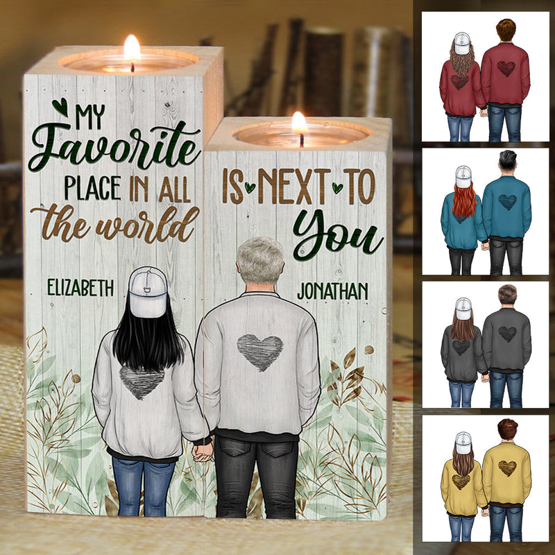 I Wanna Stay Next To You - Gift For Couples - Personalized Candle Holder