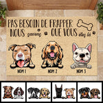 Pas besosin de frapper French - Funny Personalized Dog Decorative Mat