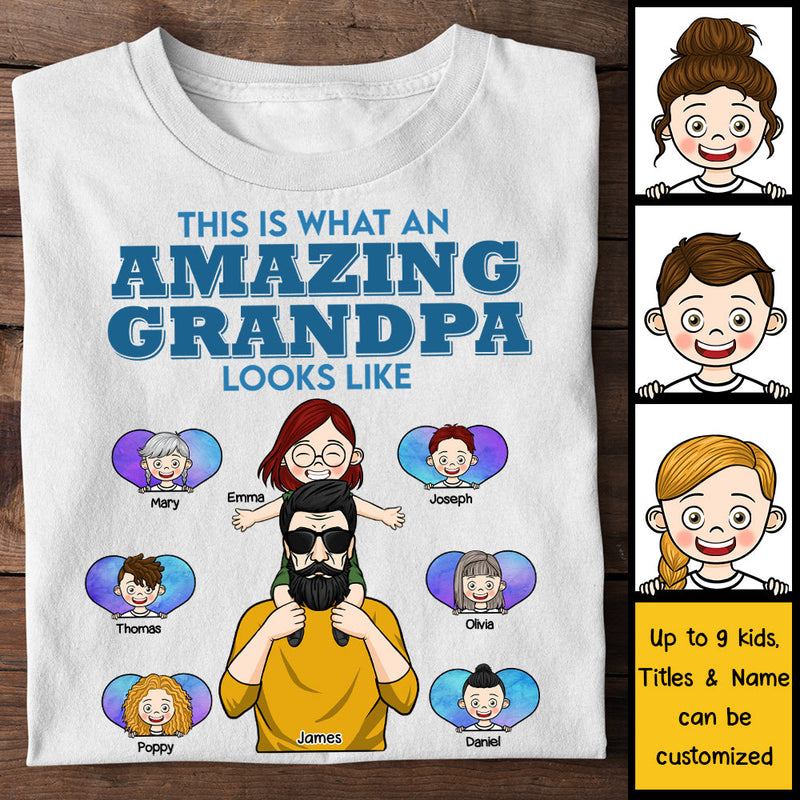 Amazing Dad Papa Looks Like - Personalized Unisex T-shirt, Hoodie - Gift For Dad, Grandpa