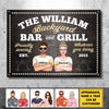 Backyard Bar & Grill - Proudly Serving Whatever You Bring - Gift For Couples, Husband Wife, Personalized Metal Sign