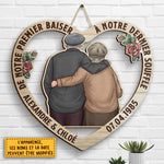 Couple Se Serrant Dans Ses Bras Depuisnotre Premier Baiserjusqu'ànotre Dernier Souffle - Gift For Couples, Husband Wife, Personalized Shaped Wood Sign French
