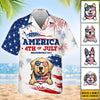 Happy Independence Day - Personalized Hawaiian Shirt - Gift For Dad, Gift For Pet Lovers