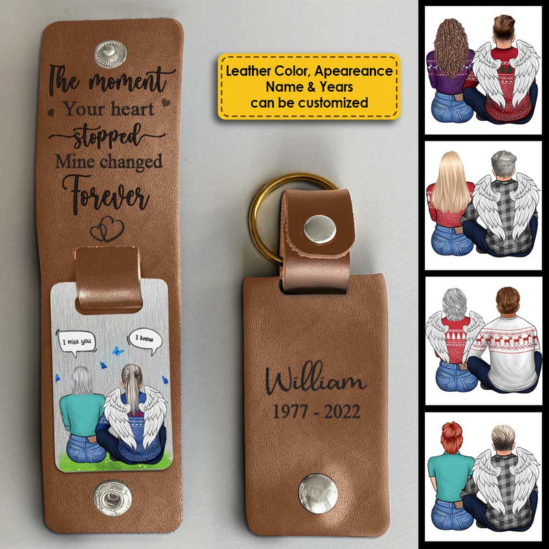 Your Loss  Changed My Heart - Personalized PU Leather Keychain -  Memorial Gift, Sympathy Gift