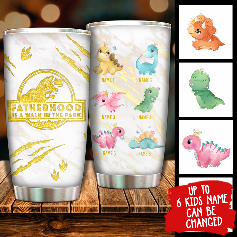 Gift for Dad - Fatherhood Is A Walk In The Park - Personalized Tumbler