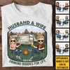 Husband & Wife Drinking Buddies For Life - Personalized Unisex T-shirt, Hoodie, Sweatshirt - Gift For Couple, Husband Wife, Anniversary, Engagement, Wedding, Marriage, Camping Gift
