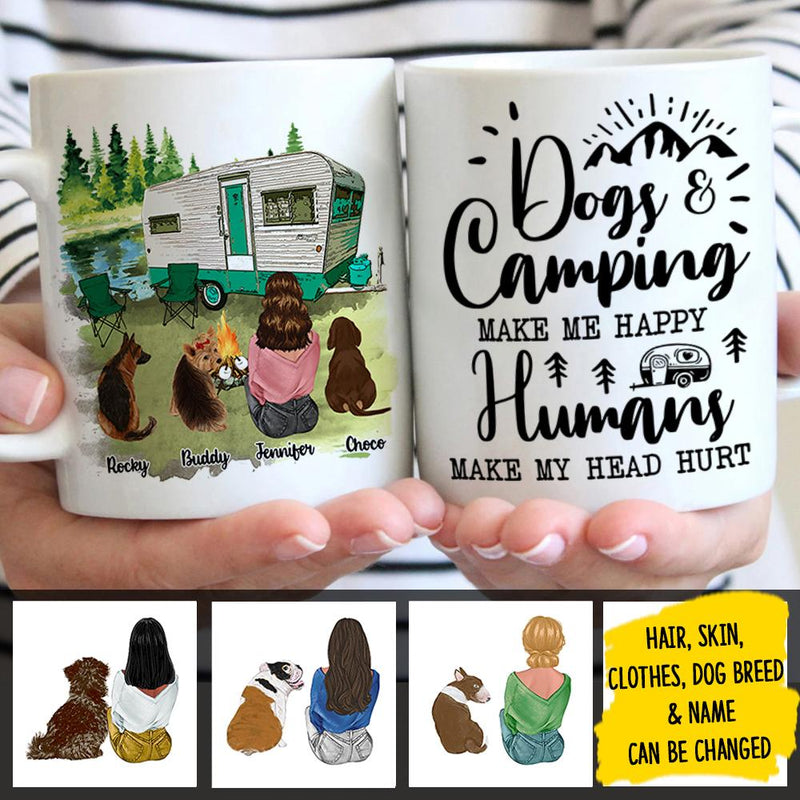 Dogs & Camping Make Me Happy - Personalized Mug