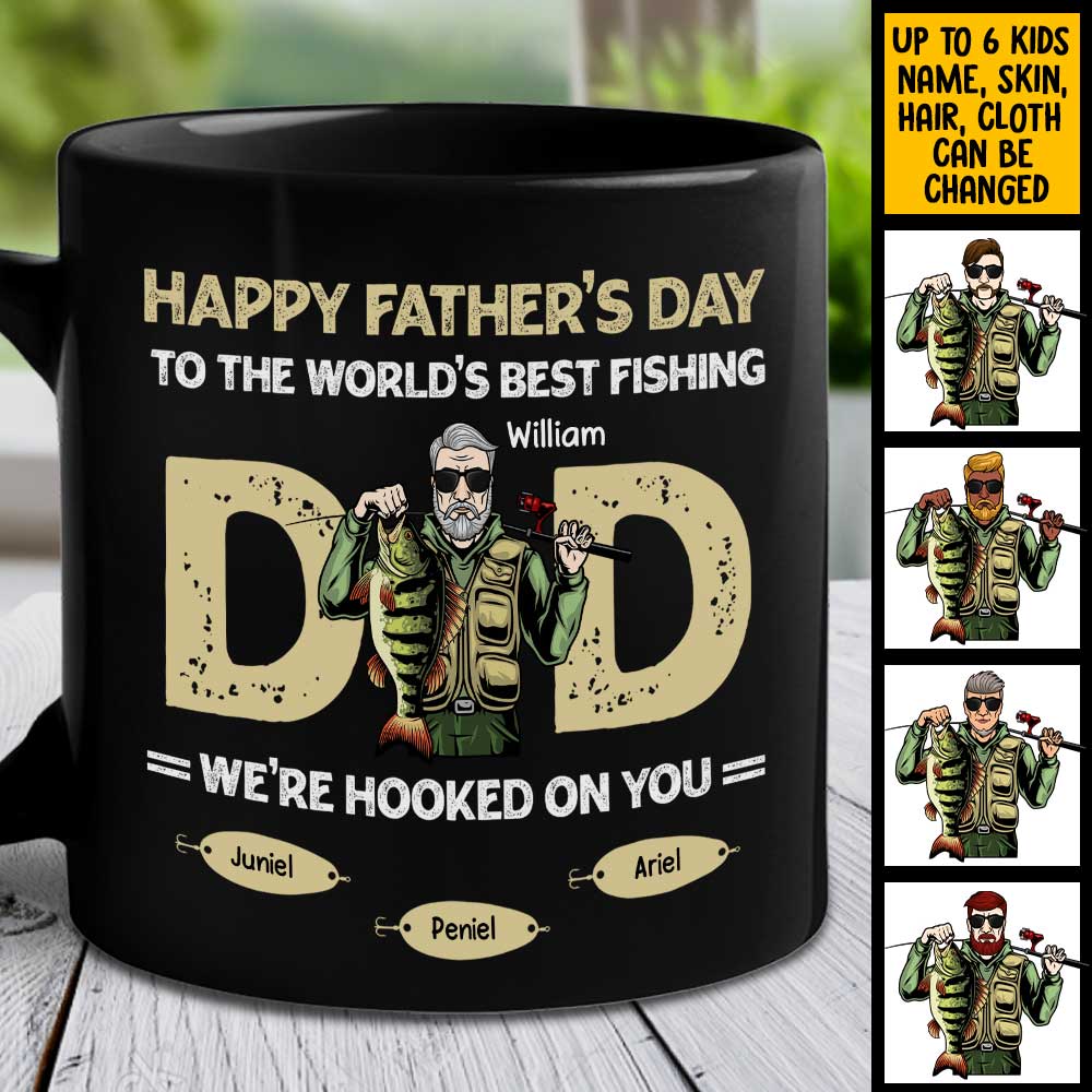 To The World Best Fishing Dad - Gift For Dad - Personalized Mug.