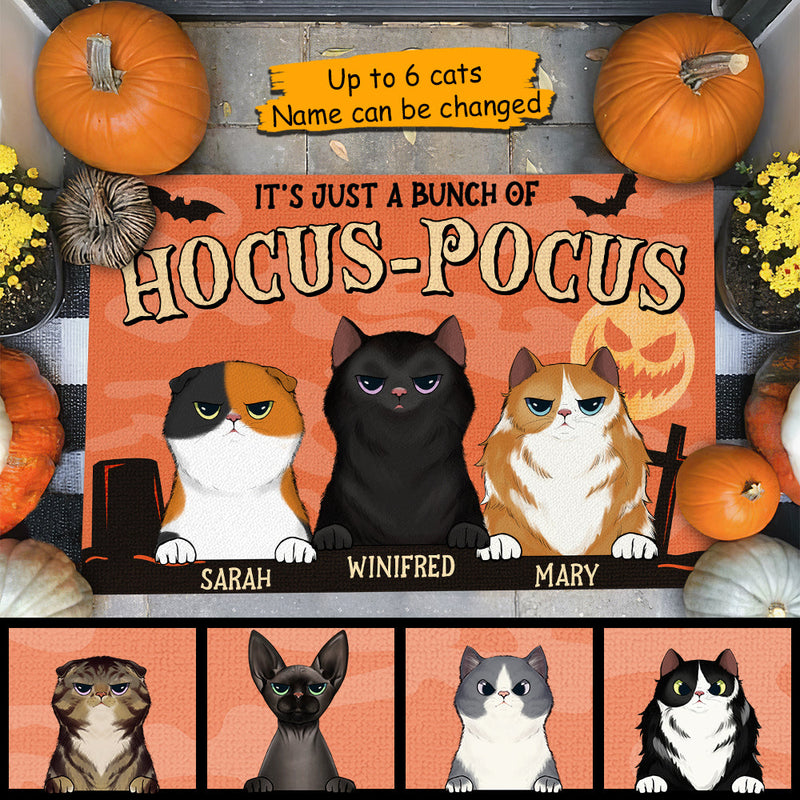 Halloween For Cats - Just A Bunch Of Hocus Pocus - Personalized Decorative Mat, Halloween Ideas